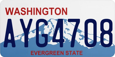 WA license plate AYG4708