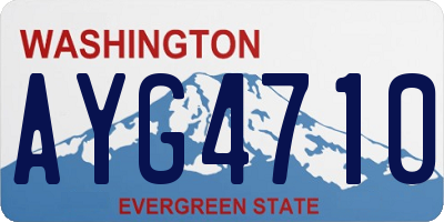 WA license plate AYG4710