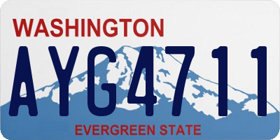 WA license plate AYG4711
