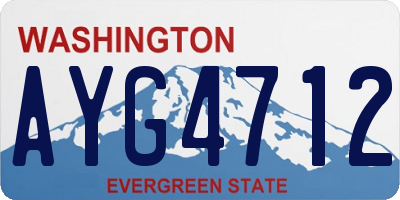 WA license plate AYG4712