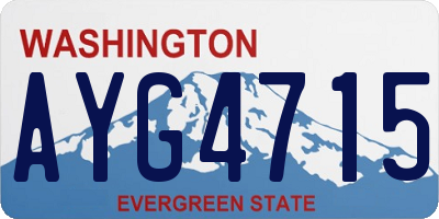 WA license plate AYG4715