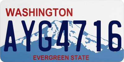 WA license plate AYG4716