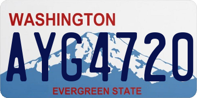 WA license plate AYG4720