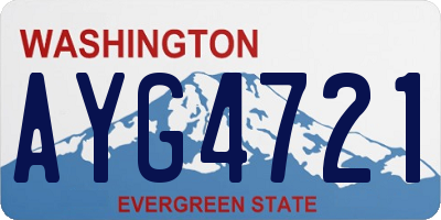 WA license plate AYG4721