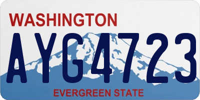 WA license plate AYG4723