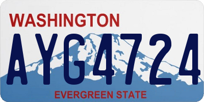 WA license plate AYG4724