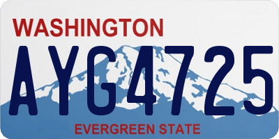 WA license plate AYG4725