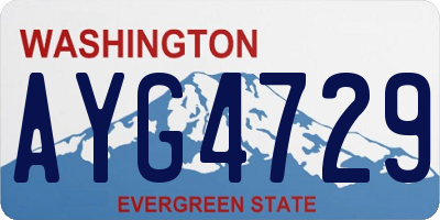 WA license plate AYG4729