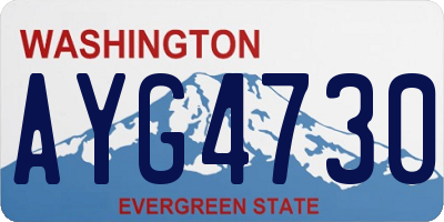 WA license plate AYG4730