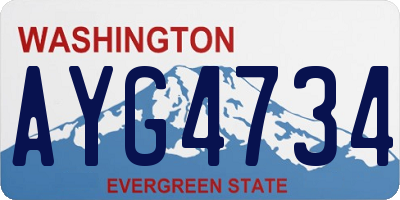 WA license plate AYG4734