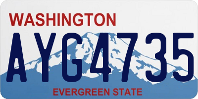 WA license plate AYG4735
