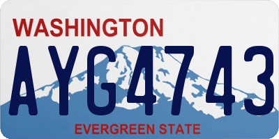WA license plate AYG4743