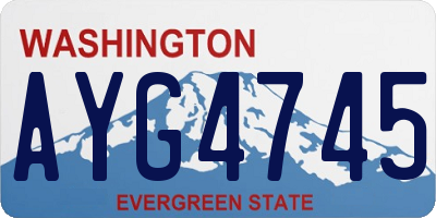 WA license plate AYG4745