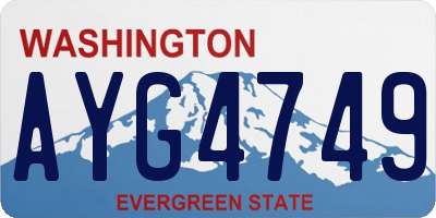 WA license plate AYG4749