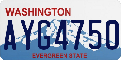 WA license plate AYG4750