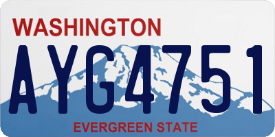WA license plate AYG4751