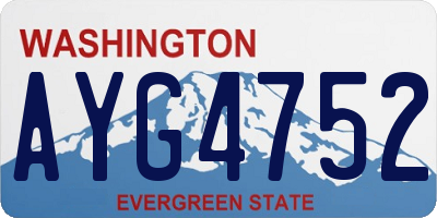 WA license plate AYG4752