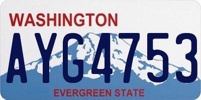 WA license plate AYG4753