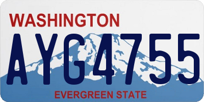 WA license plate AYG4755