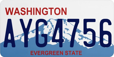 WA license plate AYG4756