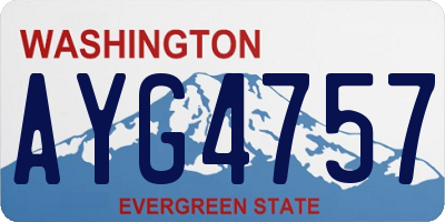 WA license plate AYG4757