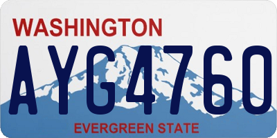 WA license plate AYG4760
