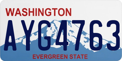 WA license plate AYG4763
