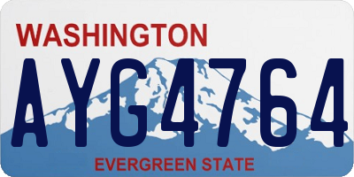 WA license plate AYG4764