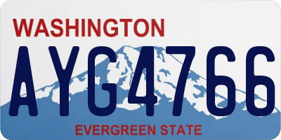 WA license plate AYG4766