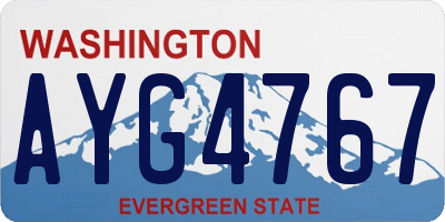 WA license plate AYG4767