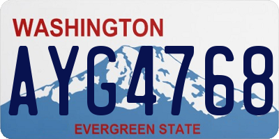 WA license plate AYG4768