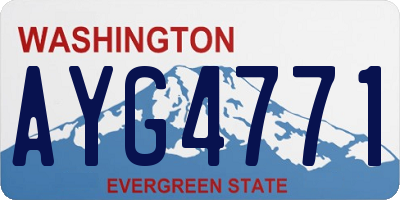 WA license plate AYG4771