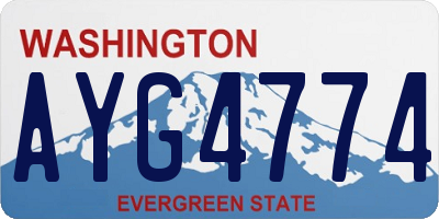 WA license plate AYG4774