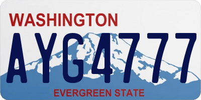 WA license plate AYG4777