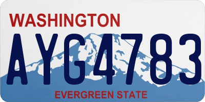 WA license plate AYG4783