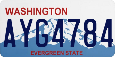 WA license plate AYG4784