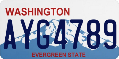 WA license plate AYG4789