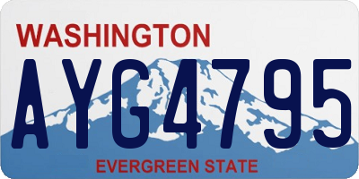 WA license plate AYG4795