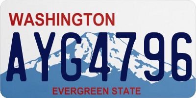 WA license plate AYG4796