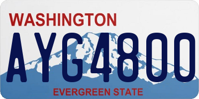 WA license plate AYG4800