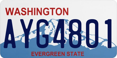 WA license plate AYG4801