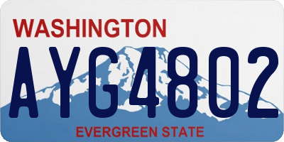 WA license plate AYG4802