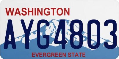 WA license plate AYG4803