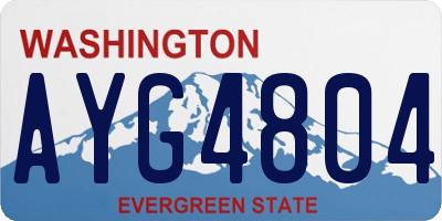 WA license plate AYG4804