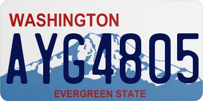 WA license plate AYG4805