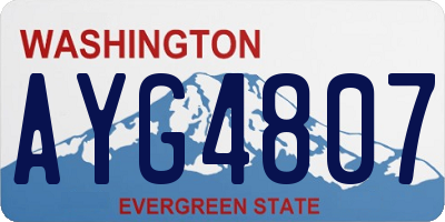 WA license plate AYG4807