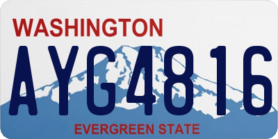 WA license plate AYG4816