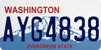 WA license plate AYG4838