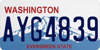 WA license plate AYG4839