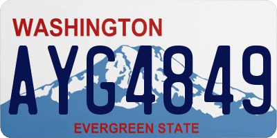 WA license plate AYG4849
